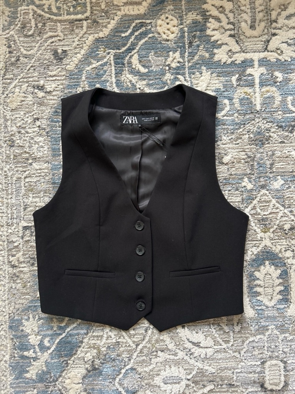 NWT ZARA Black Tailored Tank Top Vest